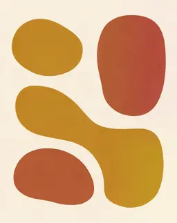 Composition abstraite ocre et terracotta