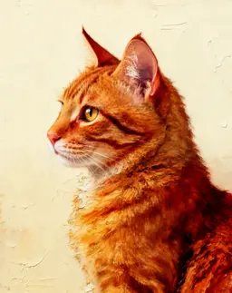Portrait d'un chat roux de profil